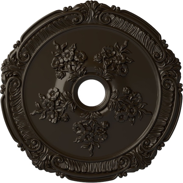 Ekena Millwork Attica with Rose Ceiling Medallion (Canopies up to 4 1/2"), 26"OD x 3 3/4"ID x 1 1/2"P, Stone Hearth CM26ATSHF - main